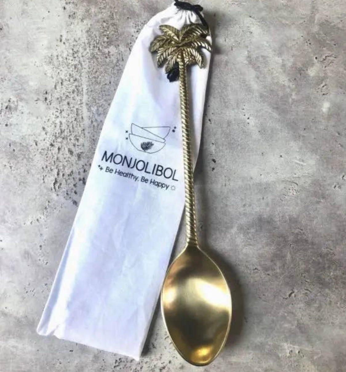 Très grande cuillère vintage cocotier