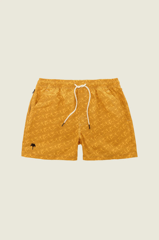 OAS Yellow Squiggle Swim Shorts