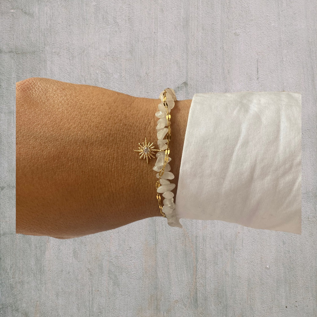 Bracelet Bora - agate blanche