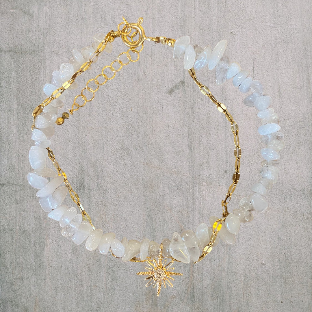 Bracelet Bora - agate blanche