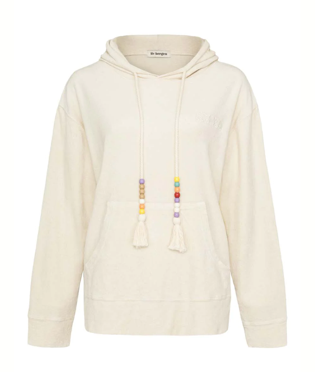 Sweatshirt LIV BERGEN ALOHA tissu éponge crème