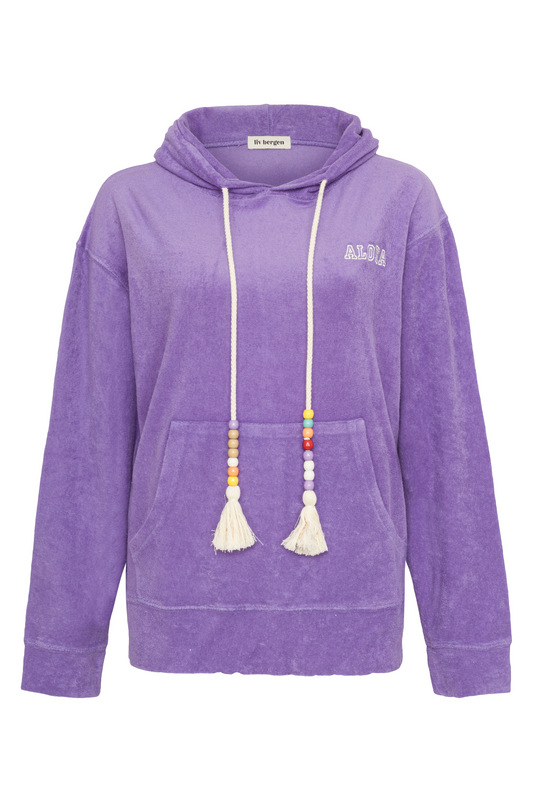 Sweatshirt LIV BERGEN ALOHA tissu éponge violet