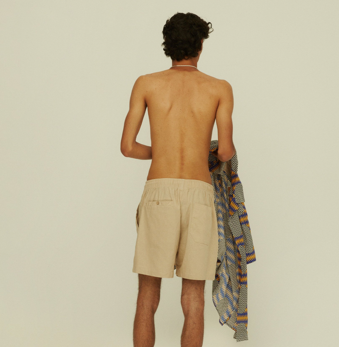 OAS Beige Linen Shorts