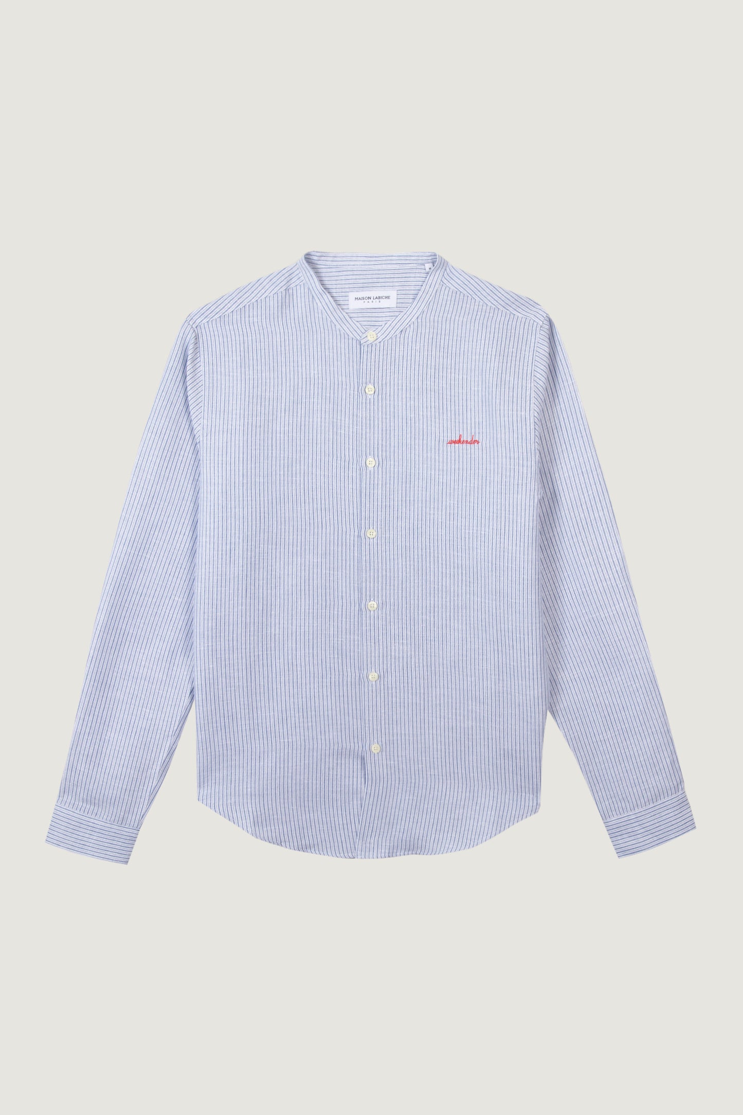 Chemise RENNES "WEEKENDER" linen stripes blue